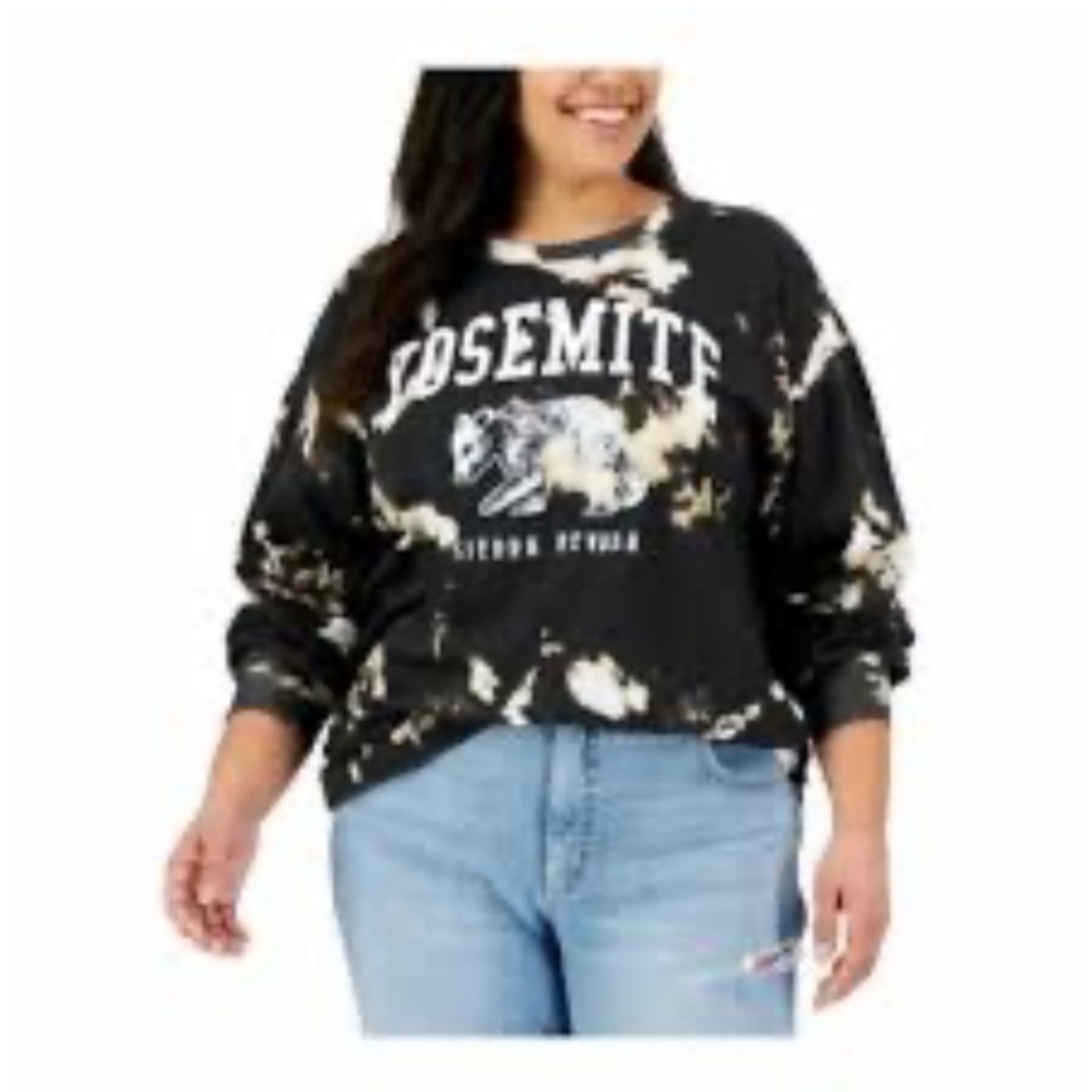 Mighty Fine Trendy Plus Size Tie-Dyed Yosemite Graphic Top